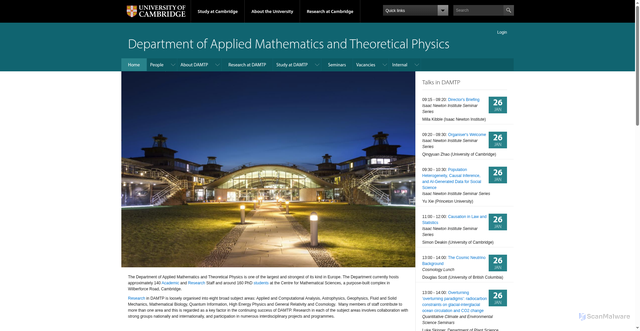 Security scan screenshot of https://www.damtp.cam.ac.uk