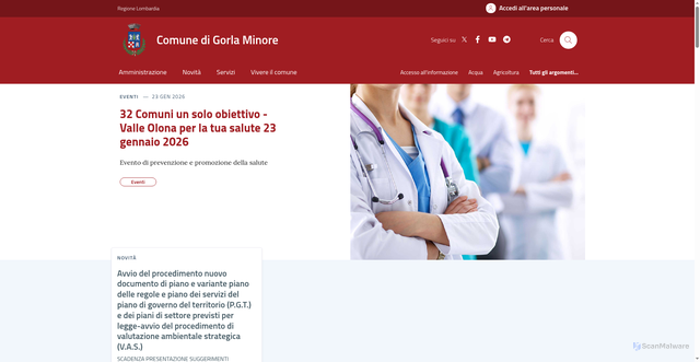 Security scan screenshot of https://comune.gorlaminore.va.it/