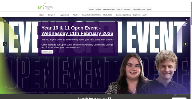 Security scan screenshot of https://www.knowsleycollege.ac.uk/