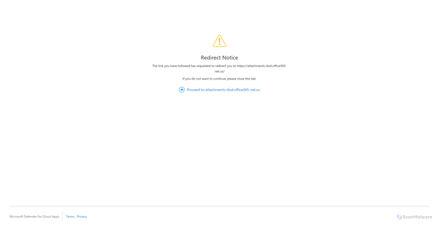 Security scan screenshot of https://attachments-dod.office365-net.us.mcas-gov.us