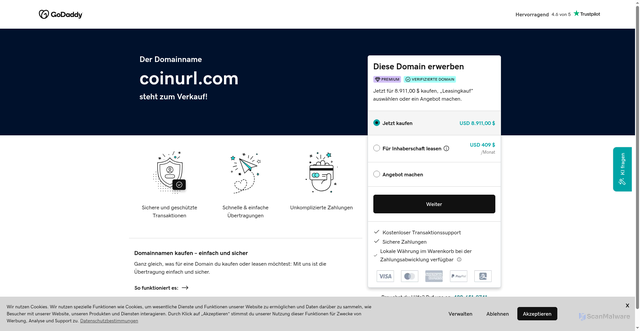 Security scan screenshot of https://coinurl.com/