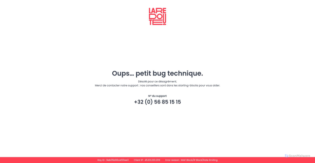 Security scan screenshot of https://laredoute.be