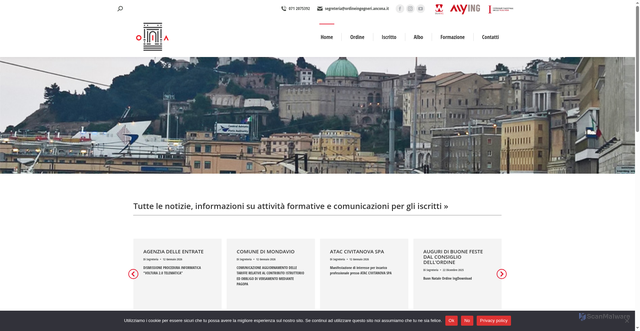Security scan screenshot of https://www.ordineingegneri.ancona.it/