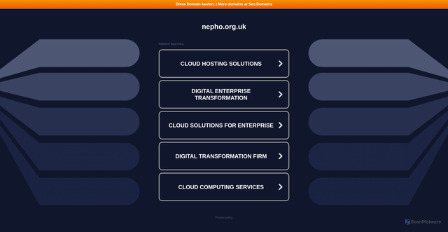Security scan screenshot of http://www.nepho.org.uk/