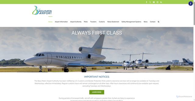 Security scan screenshot of https://bocaairport.com/