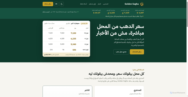 Security scan screenshot of http://goldensagha.com/