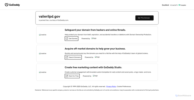Security scan screenshot of https://valierilpd.gov/