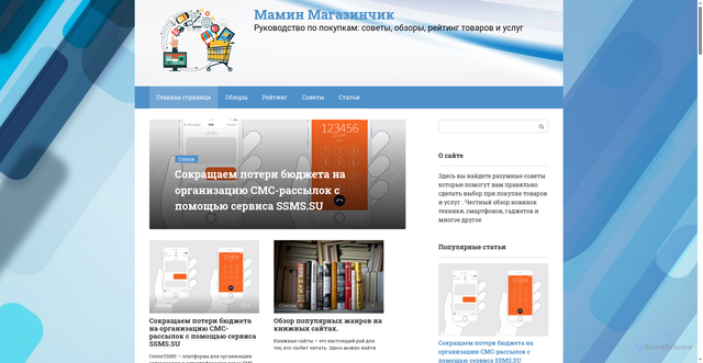 Security scan screenshot of https://maminmagazinchik.ru