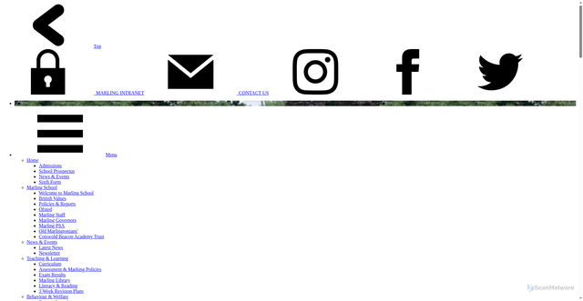 Security scan screenshot of https://www.marling.gloucs.sch.uk/