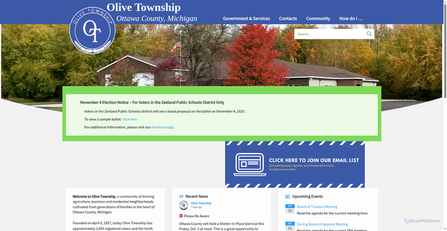 Security scan screenshot of https://olivetownship.org/