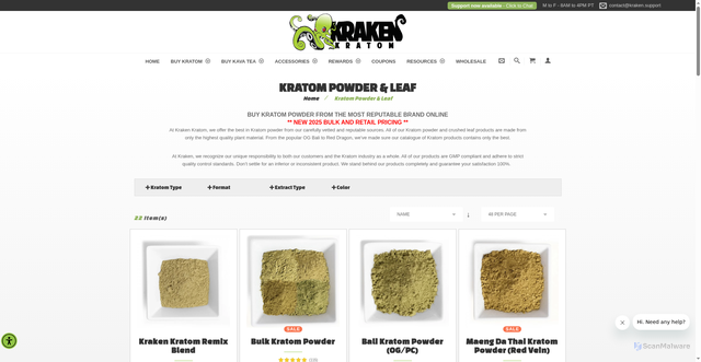 Security scan screenshot of https://krakenkratom.com/kratom-powder-leaf-online