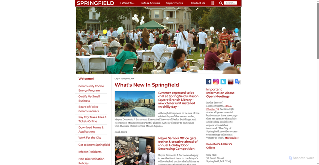 Security scan screenshot of https://www.springfield-ma.gov/cos/