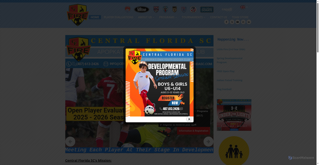 Security scan screenshot of https://www.centralfloridasc.com/