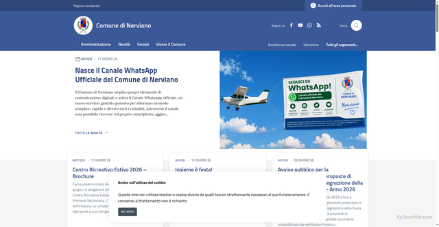 Security scan screenshot of https://www.comune.nerviano.mi.it