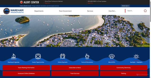 Security scan screenshot of https://wareham.gov/