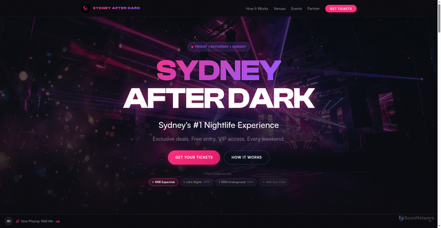 Security scan screenshot of https://sydneyafterdark.vip/