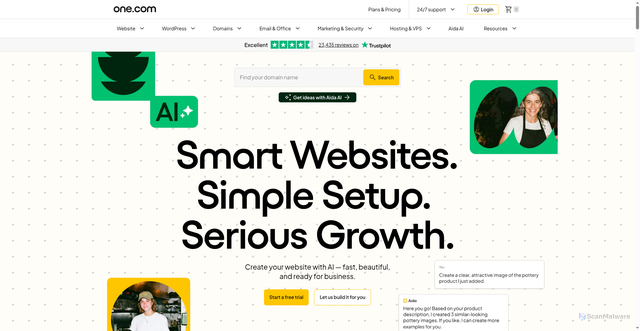 Security scan screenshot of https://one.com