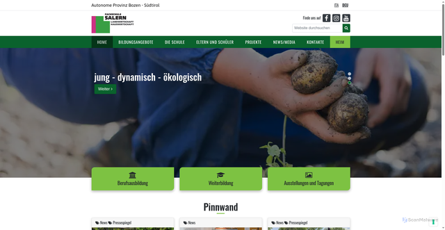 Security scan screenshot of https://www.fachschule-salern.it