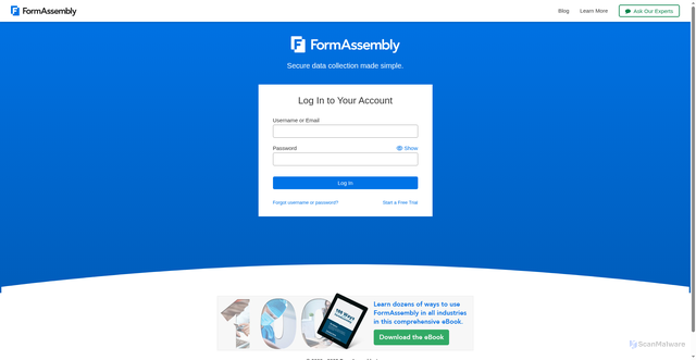 Security scan screenshot of https://tfaforms.com/