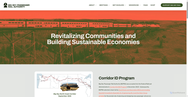 Security scan screenshot of https://www.bigskyrail.org/