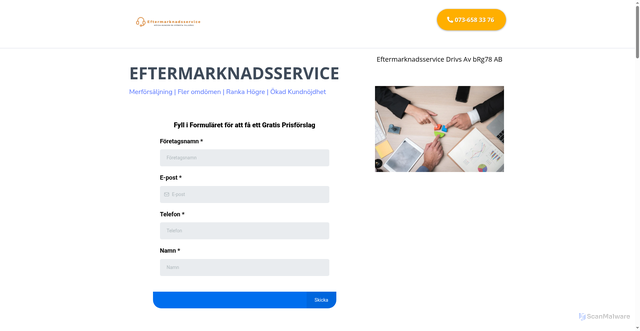 Security scan screenshot of https://eftermarknadsservice.se