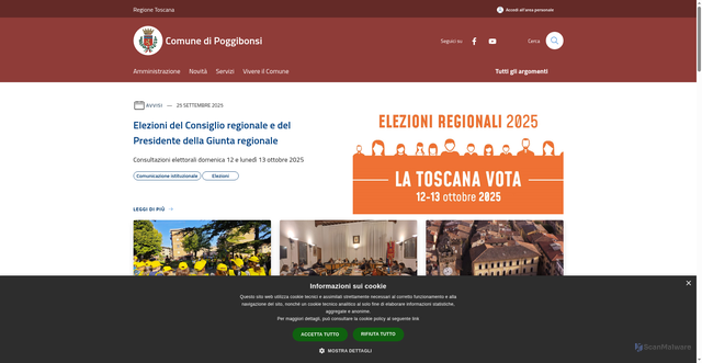 Security scan screenshot of https://www.comune.poggibonsi.si.it/it