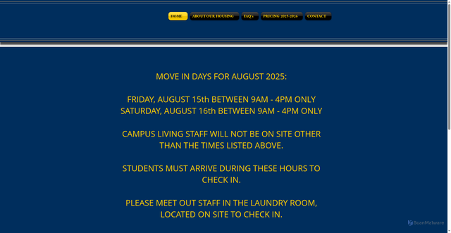 Security scan screenshot of http://siccampusliving.com/