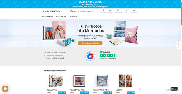 Security scan screenshot of https://picanova.com