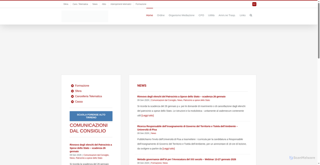 Security scan screenshot of https://www.ordineavvocatilivorno.it/