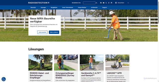 Security scan screenshot of https://radiodetection.com