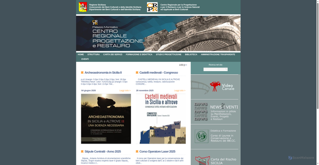 Security scan screenshot of https://www.centrorestauro.sicilia.it