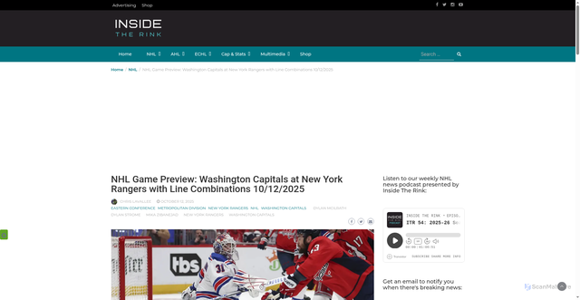 Security scan screenshot of https://insidetherink.com/nhl-game-preview-washington-capitals-at-new-york-rangers-with-line-combinations-10-12-2025/