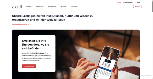 Security scan screenshot of https://axiell.com