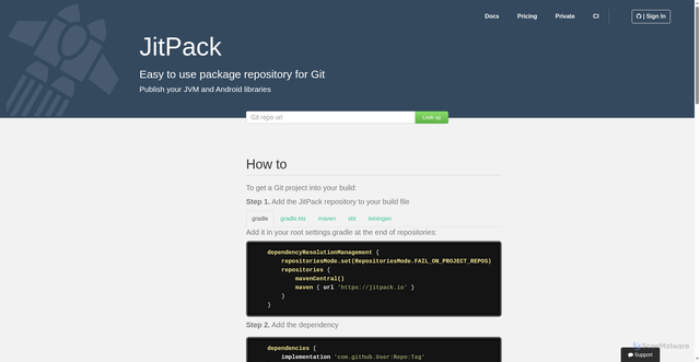 Security scan screenshot of https://jitpack.io/