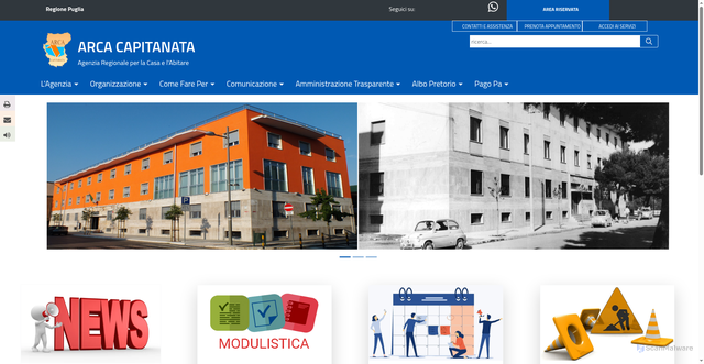 Security scan screenshot of https://www.arcacapitanata.it