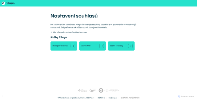 Security scan screenshot of https://souhlasy.sazka.cz