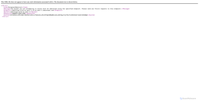 Security scan screenshot of https://rabbitlogs-prod-eu-west-1.s3-us-west-1.amazonaws.com