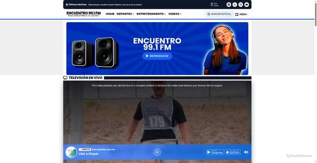 Security scan screenshot of https://encuentro991.com