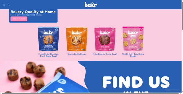 Security scan screenshot of https://www.bakrcookies.com