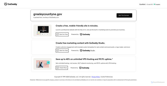 Security scan screenshot of https://greeleycountyne.gov/