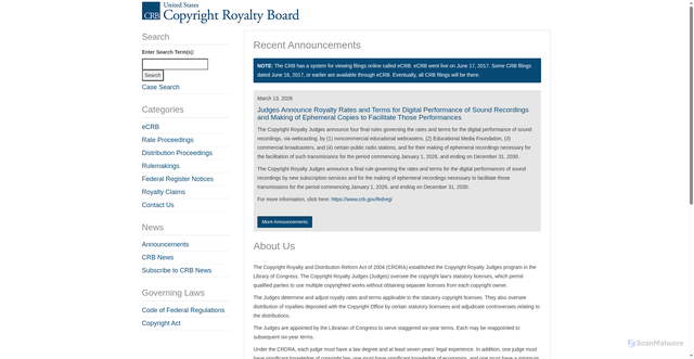Security scan screenshot of https://www.crb.gov/
