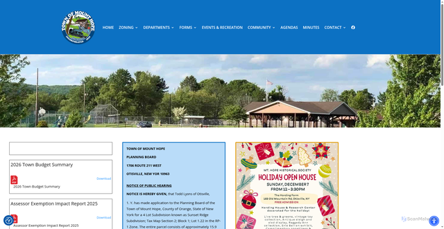 Security scan screenshot of https://townofmounthope.org/