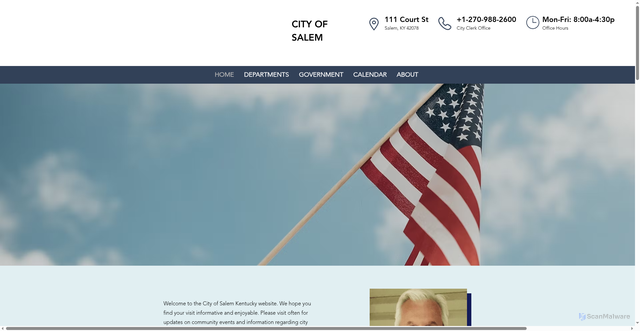 Security scan screenshot of https://www.cityofsalemky.gov/