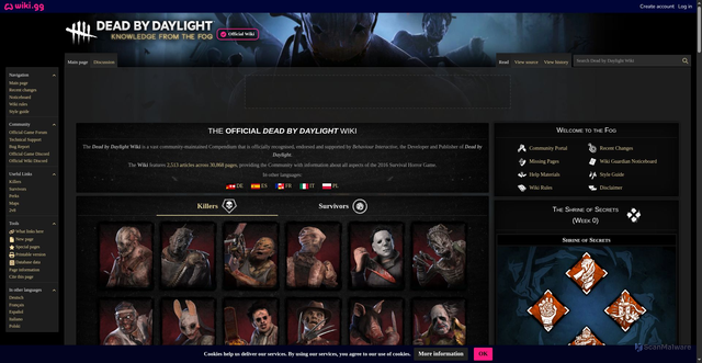 Security scan screenshot of https://deadbydaylight.wiki.gg/