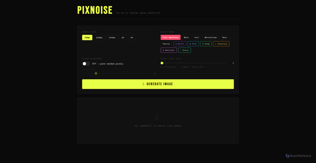 Security scan screenshot of https://pixnoise-yweeo4gdf1.edgeone.app/