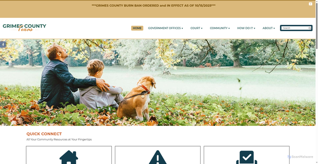 Security scan screenshot of https://grimescountytexas.gov/