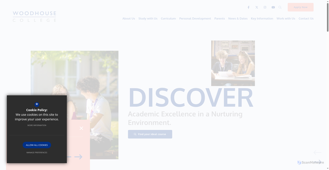 Security scan screenshot of https://www.woodhouse.ac.uk/