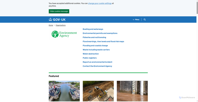 Security scan screenshot of http://www.environment-agency.gov.uk/aboutus/organisation/35641.aspx