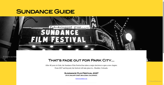 Security scan screenshot of https://www.sundanceguide.net/