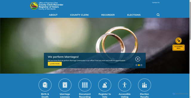 Security scan screenshot of https://www.sanbenitocounty-ca-cre.gov/